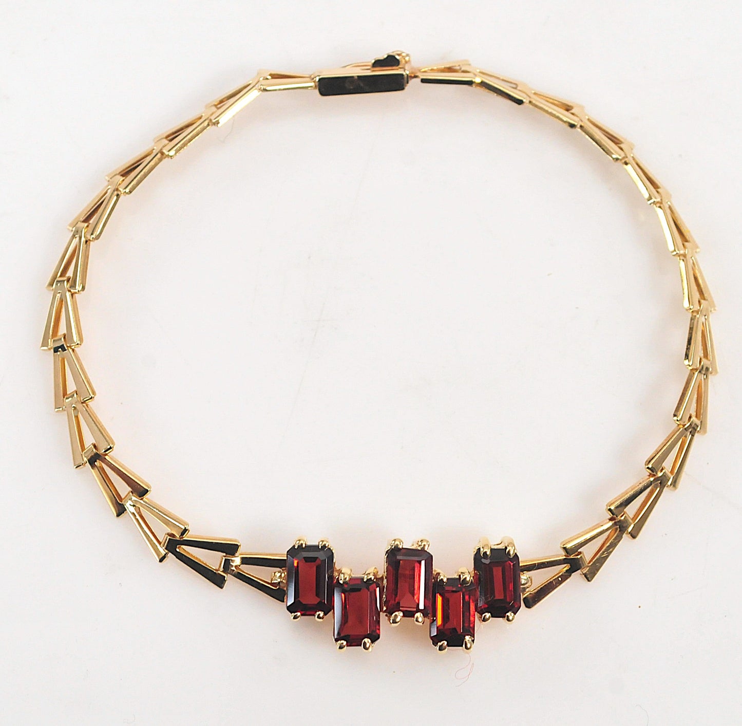 14K Gold Garnet Bracelet