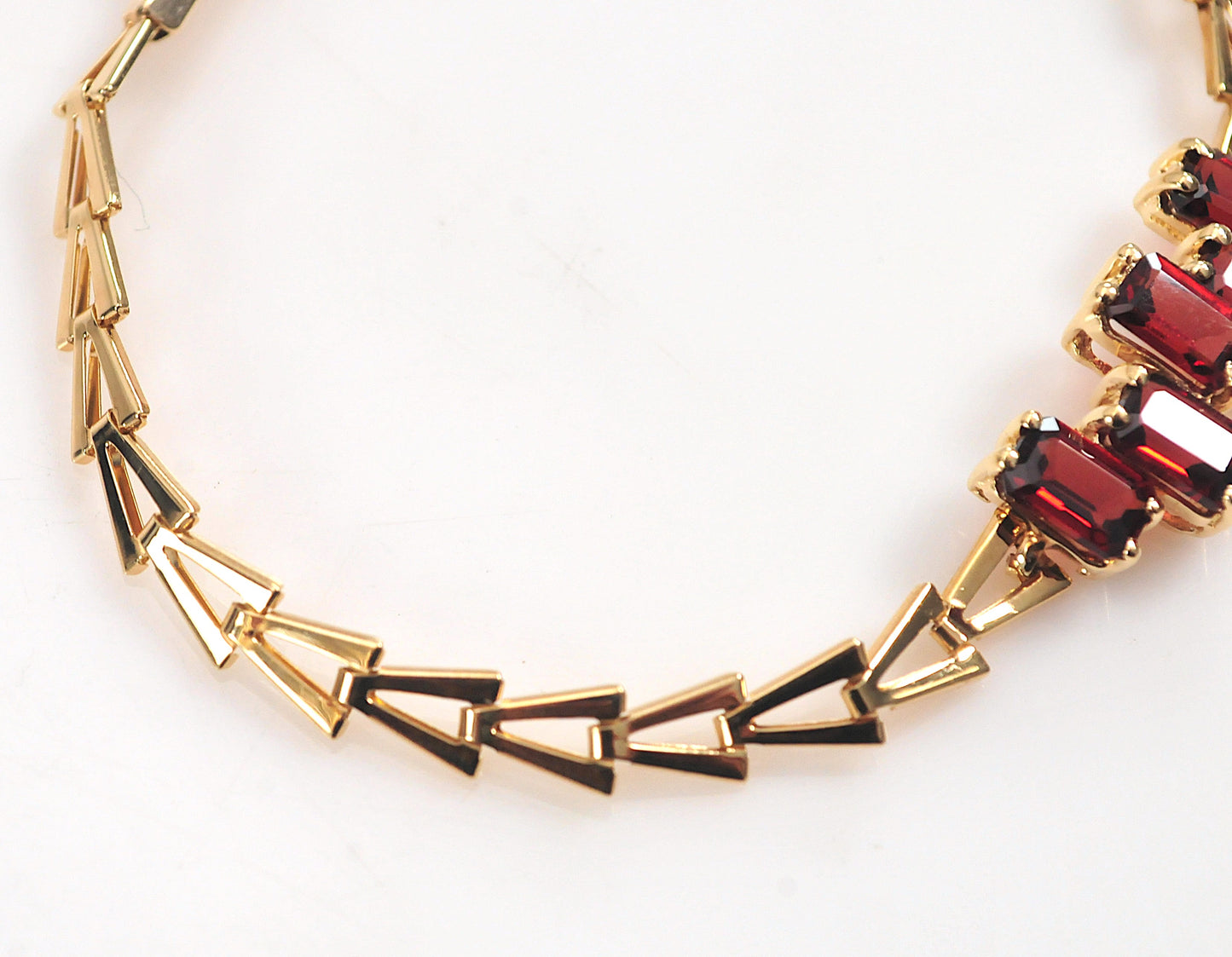 14K Gold Garnet Bracelet