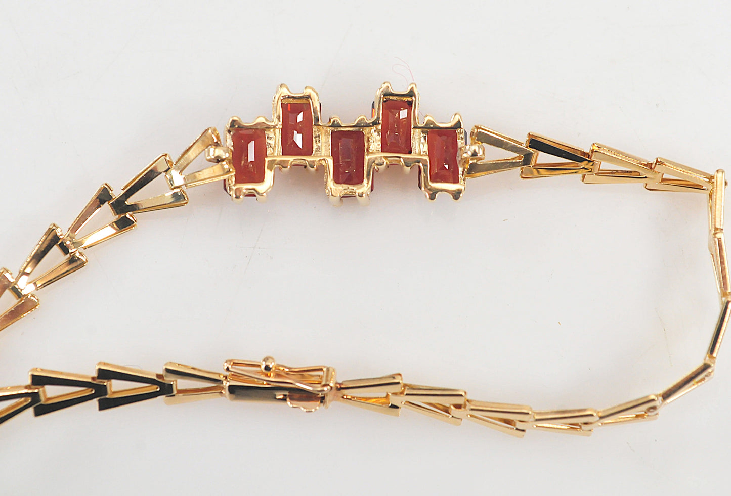 14K Gold Garnet Bracelet