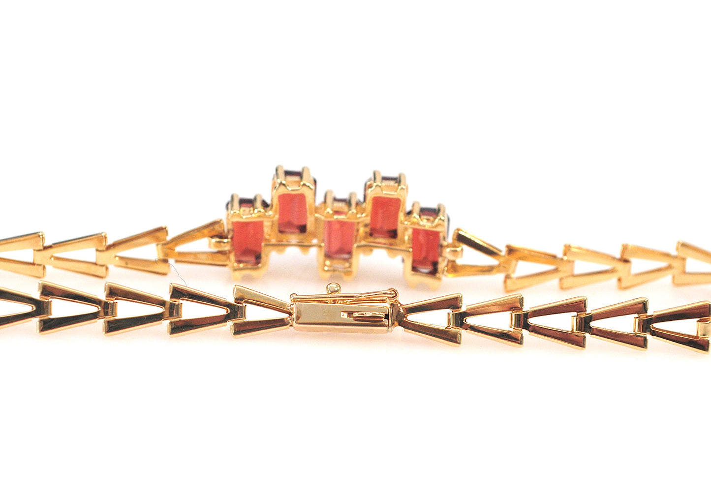 14K Gold Garnet Bracelet