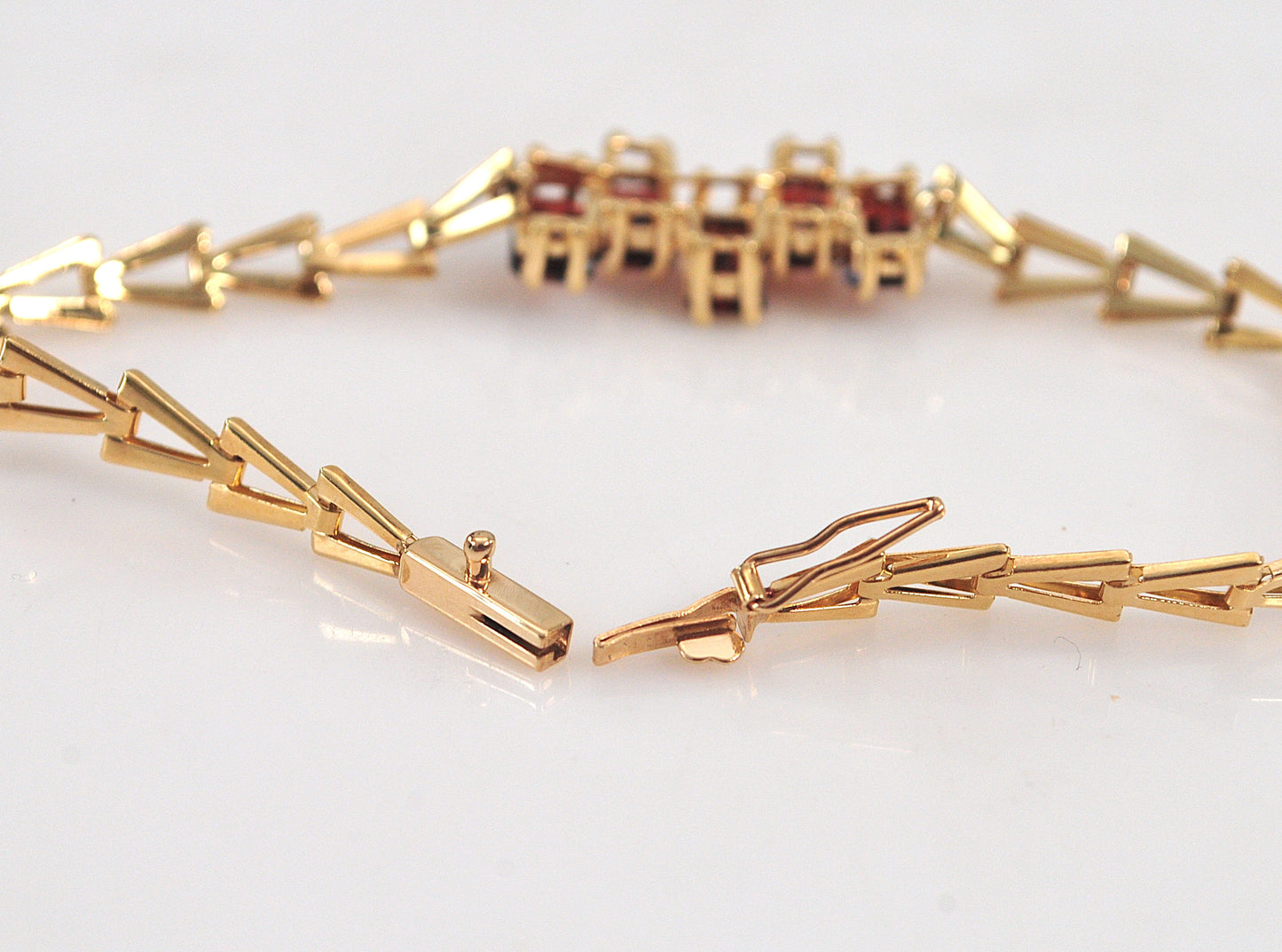 14K Gold Garnet Bracelet