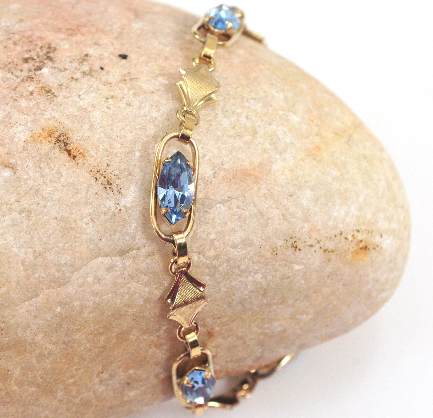 Vintage Gold Filled Blue Stone Bracelet