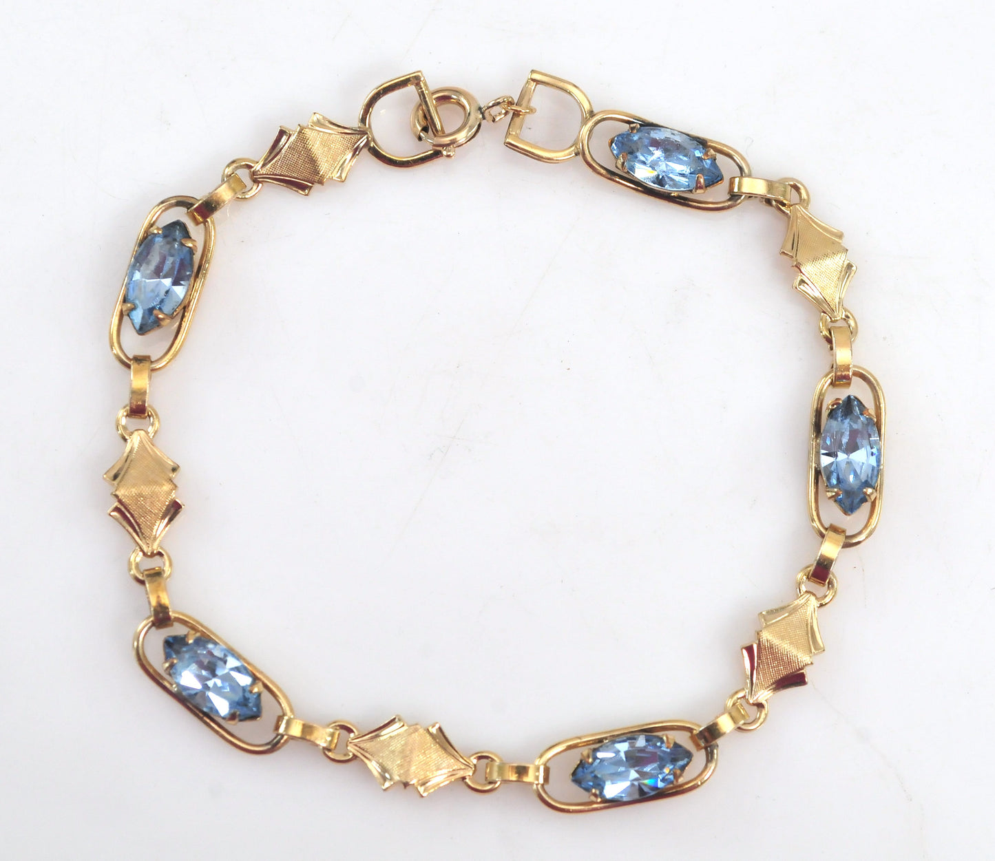 Vintage Gold Filled Blue Stone Bracelet
