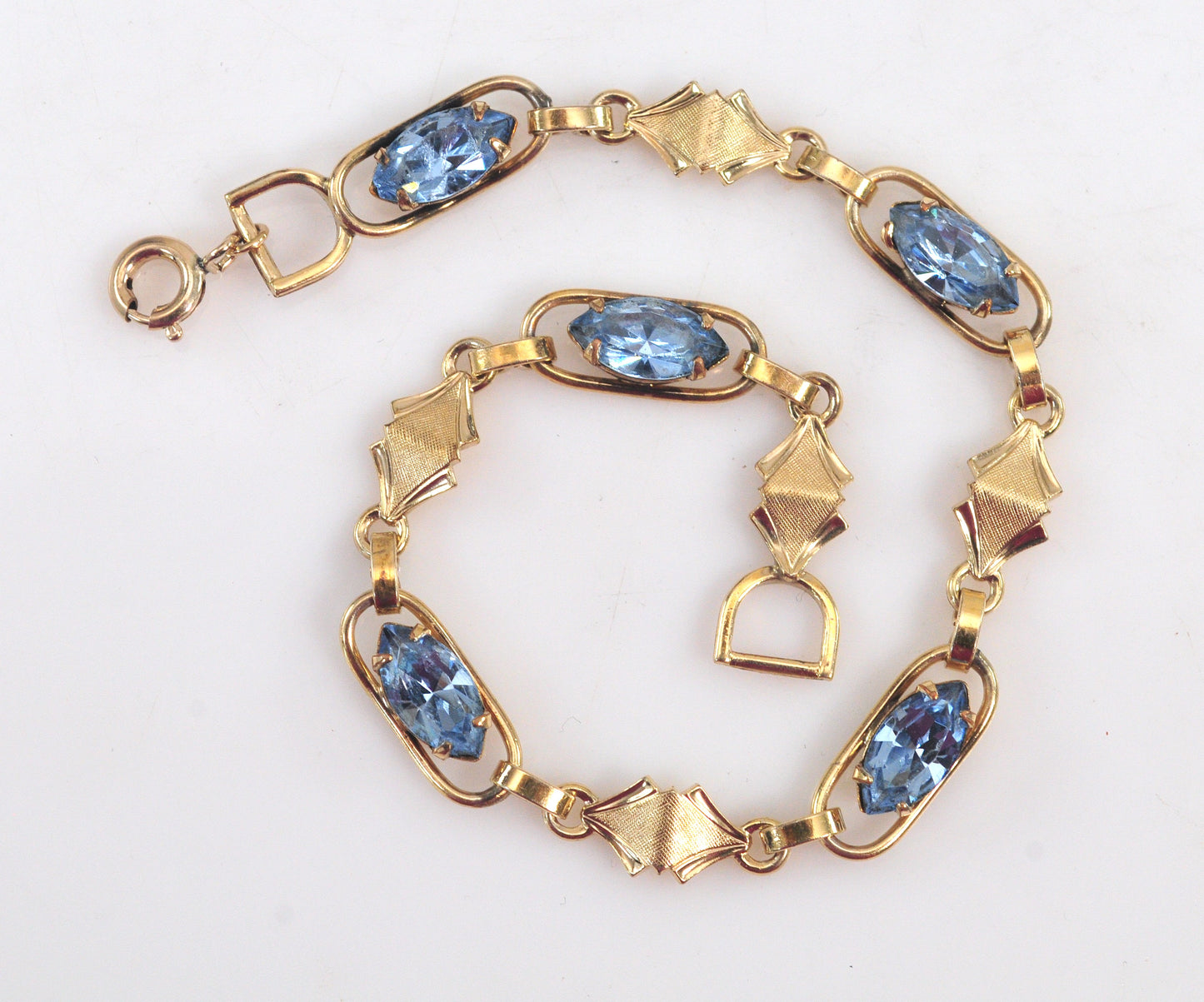 Vintage Gold Filled Blue Stone Bracelet