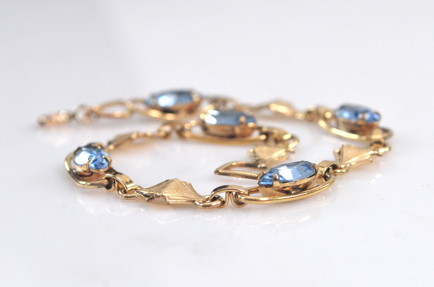 Vintage Gold Filled Blue Stone Bracelet