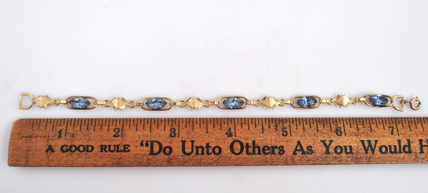 Vintage Gold Filled Blue Stone Bracelet