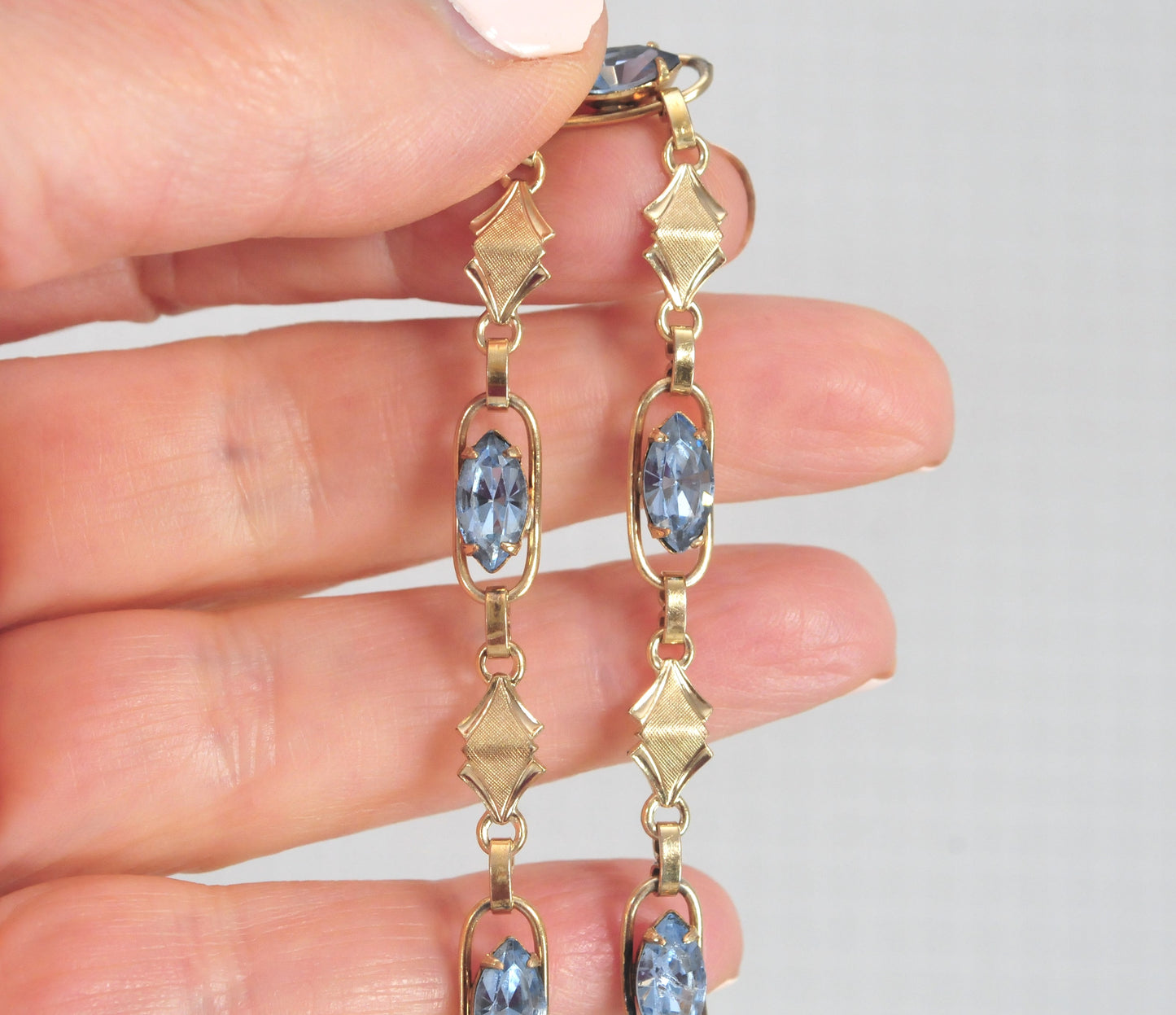 Vintage Gold Filled Blue Stone Bracelet