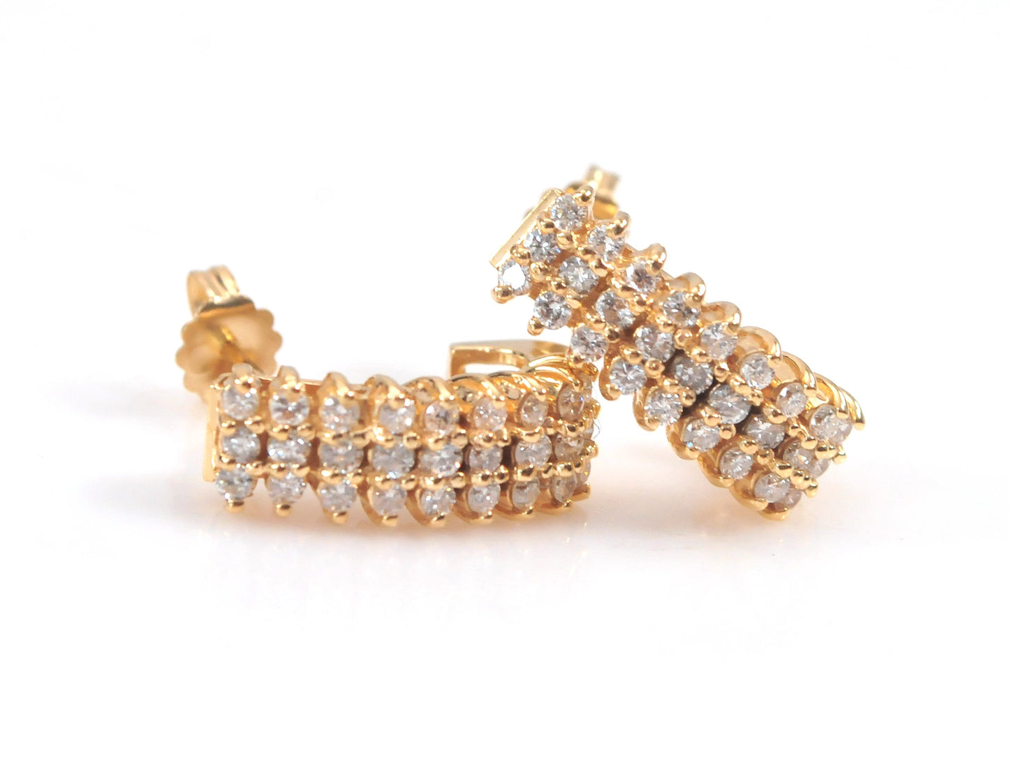 Solid 14K Gold Diamond Earrings