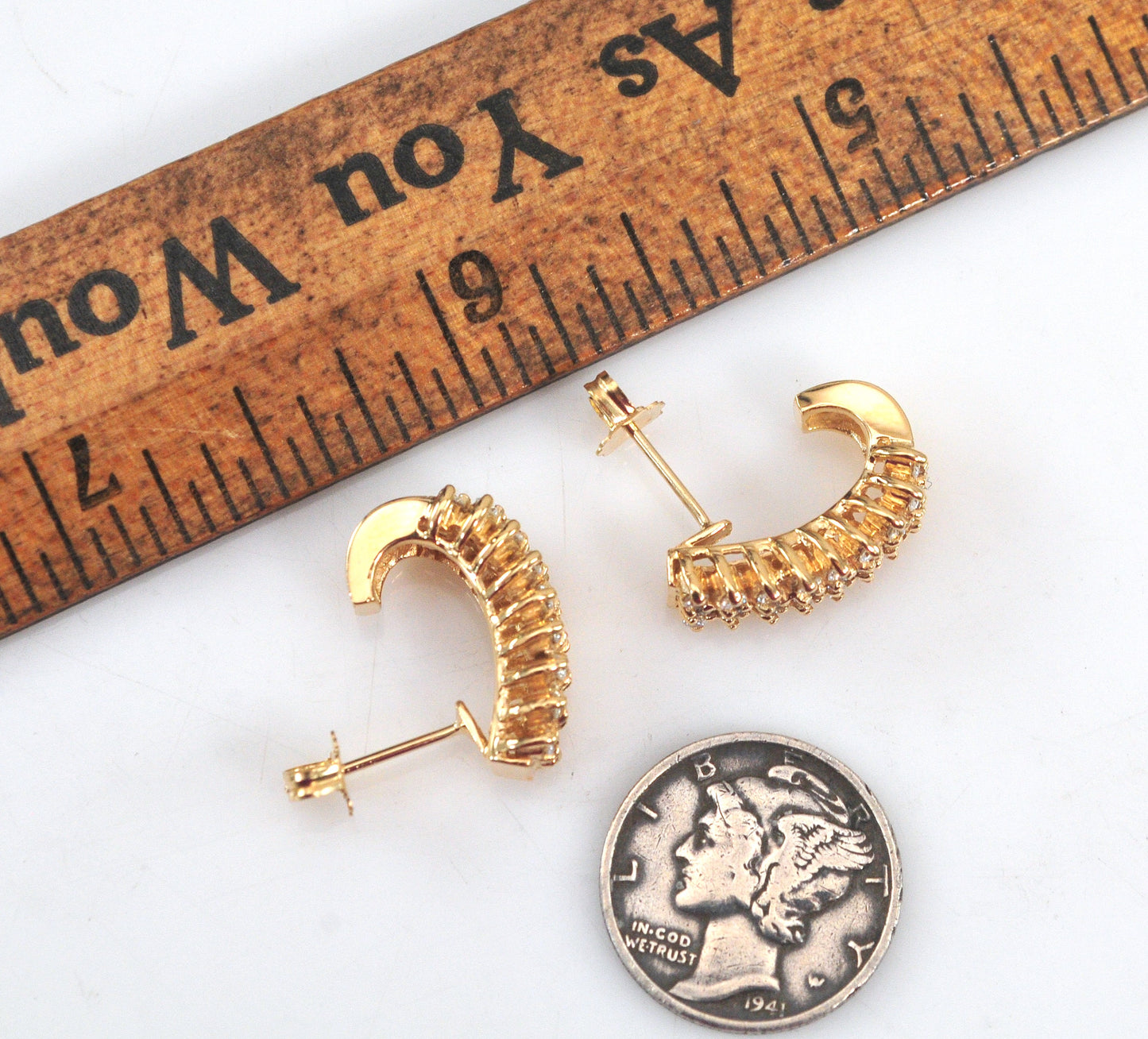 Solid 14K Gold Diamond Earrings