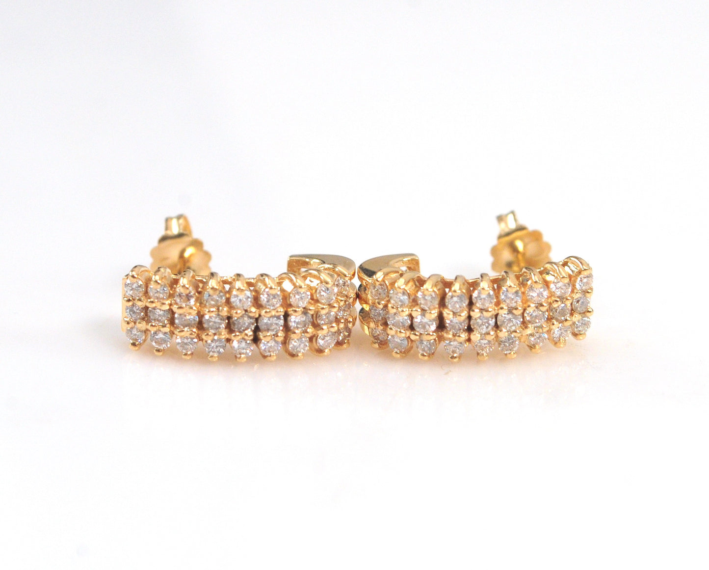 Solid 14K Gold Diamond Earrings