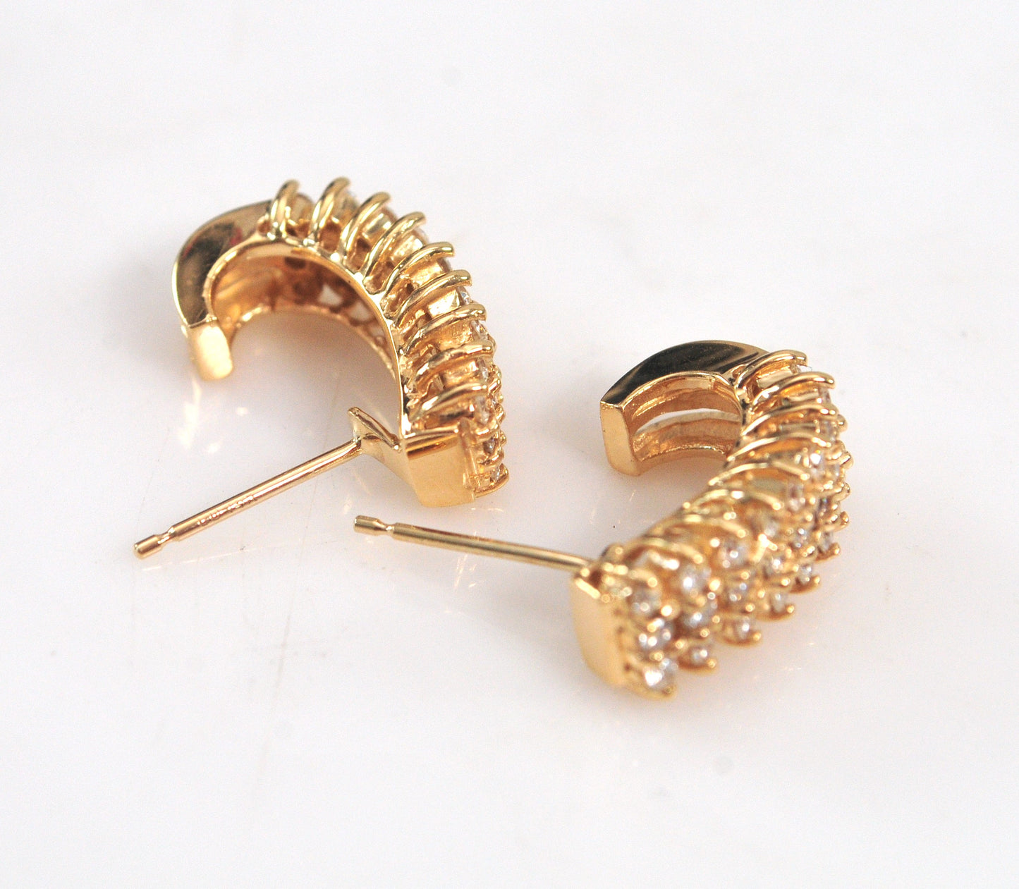 Solid 14K Gold Diamond Earrings