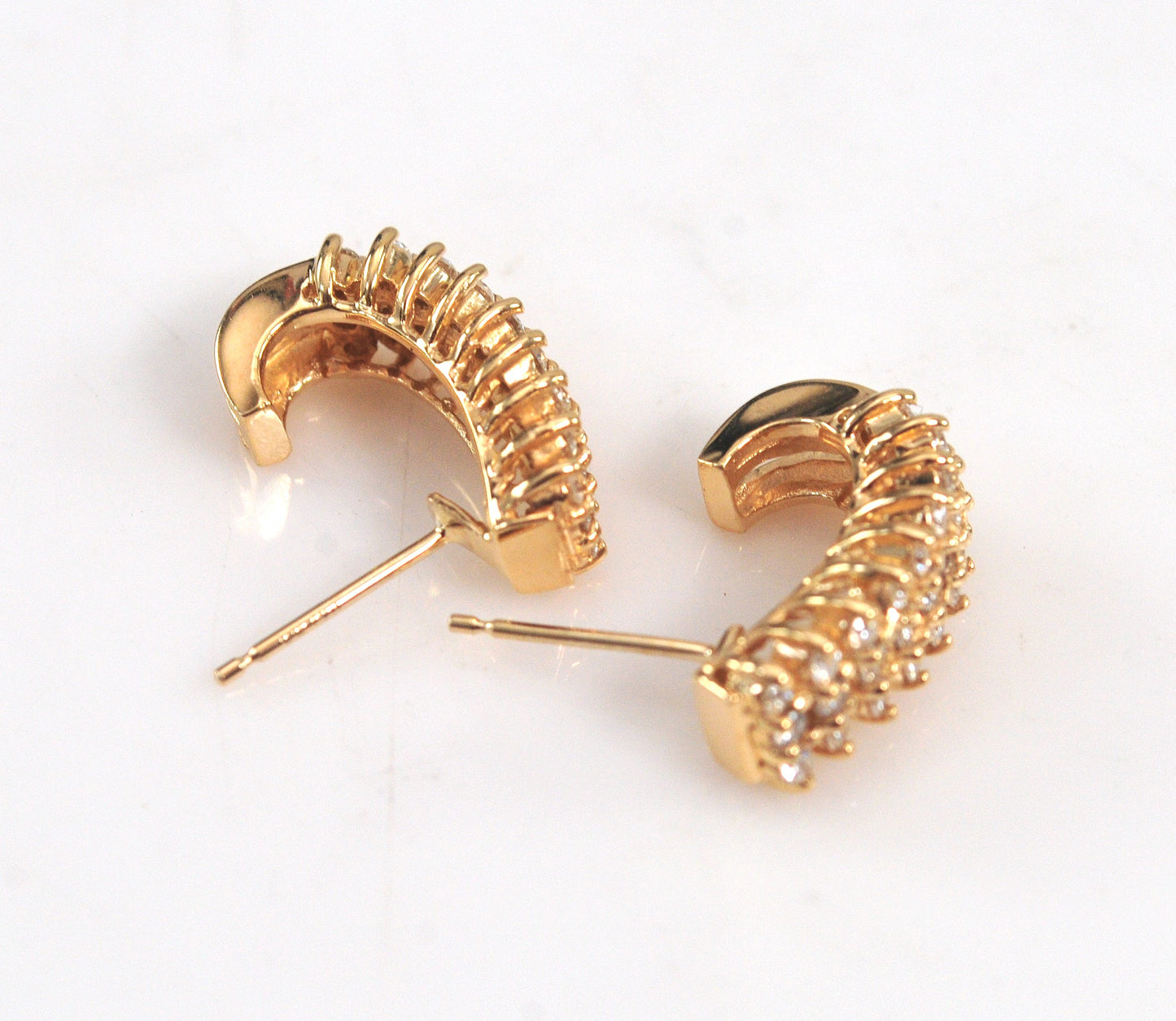 Solid 14K Gold Diamond Earrings