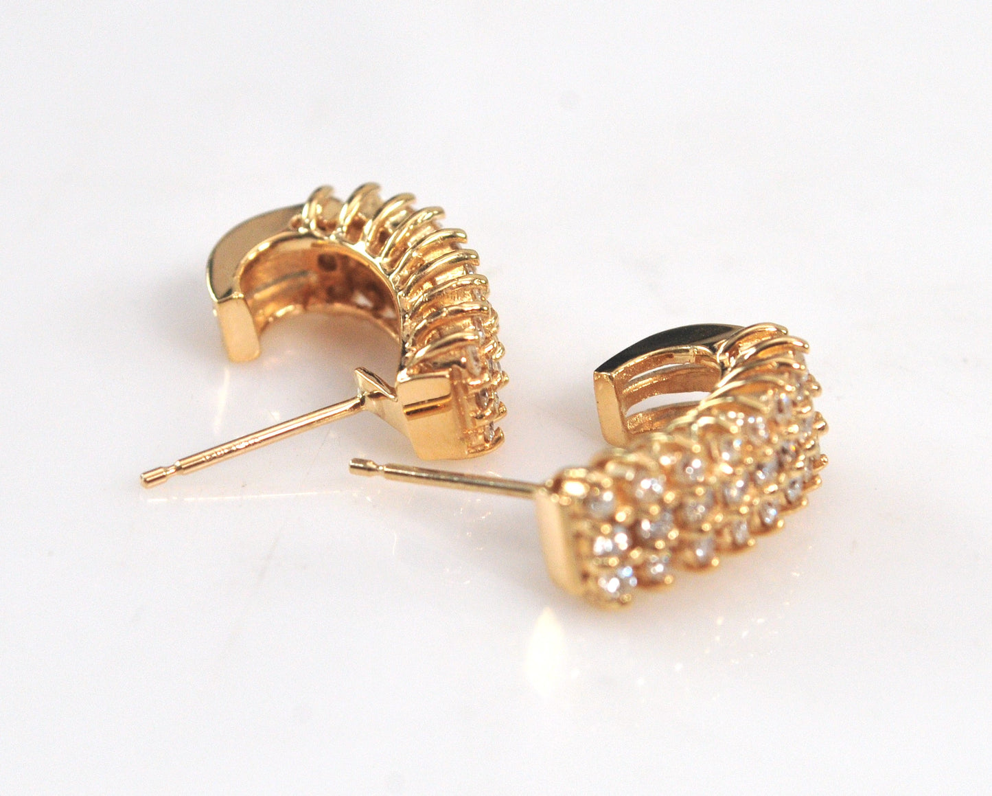Solid 14K Gold Diamond Earrings