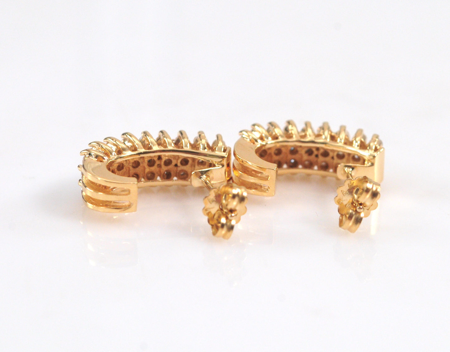 Solid 14K Gold Diamond Earrings