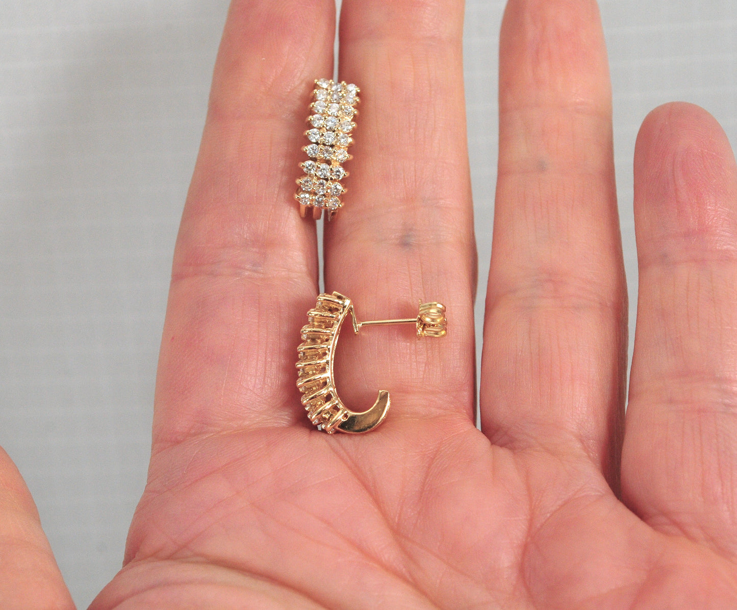 Solid 14K Gold Diamond Earrings