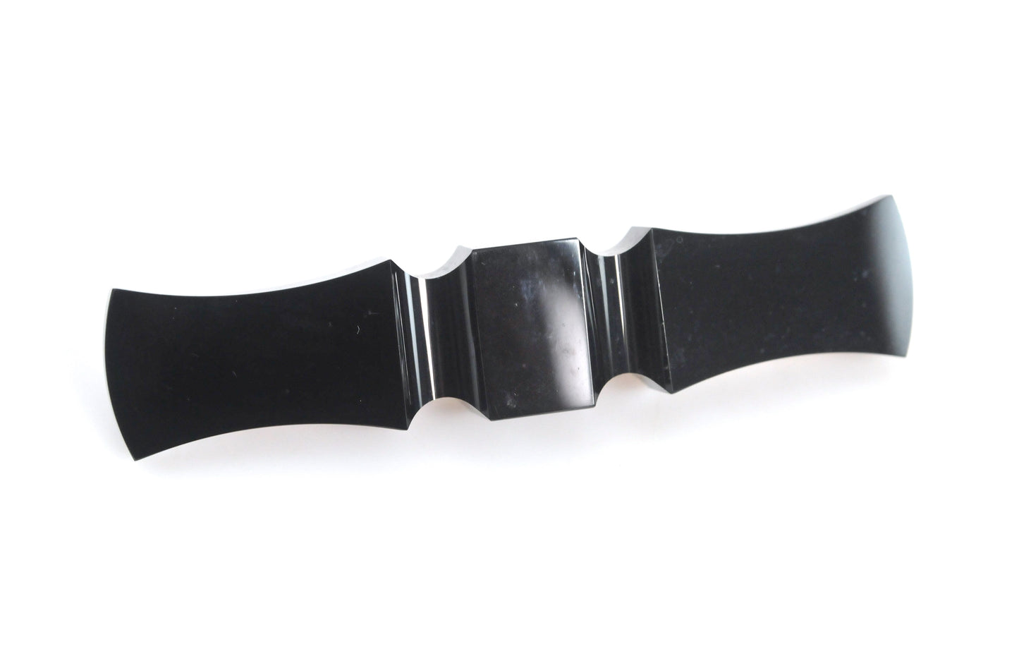 Vintage Art Deco 10K Gold Black Onyx Brooch | Geometric Mourning Brooch | Antique Estate Jewelry