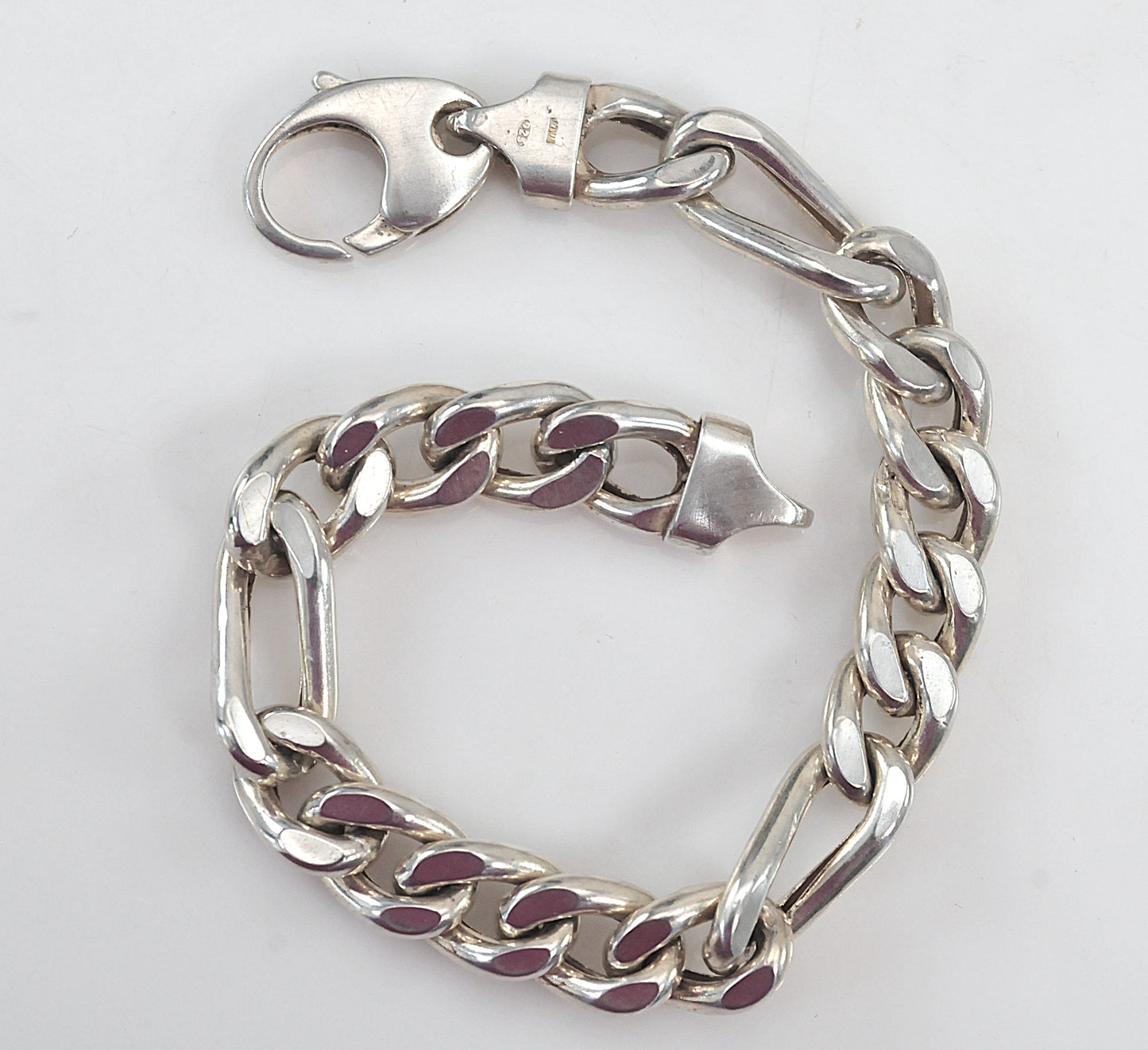 Wide Milor Sterling Silver Link Bracelet