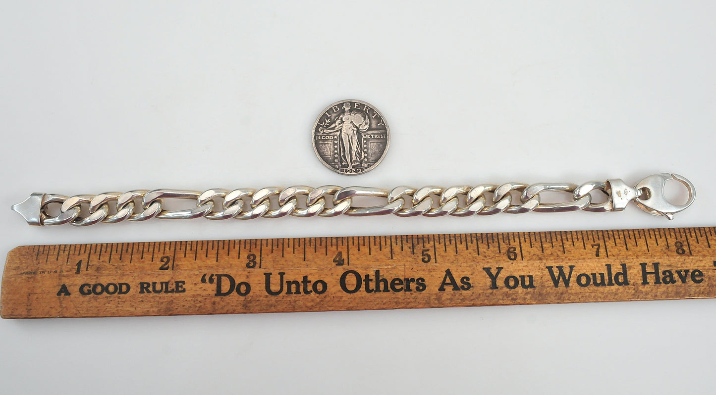 Wide Milor Sterling Silver Link Bracelet