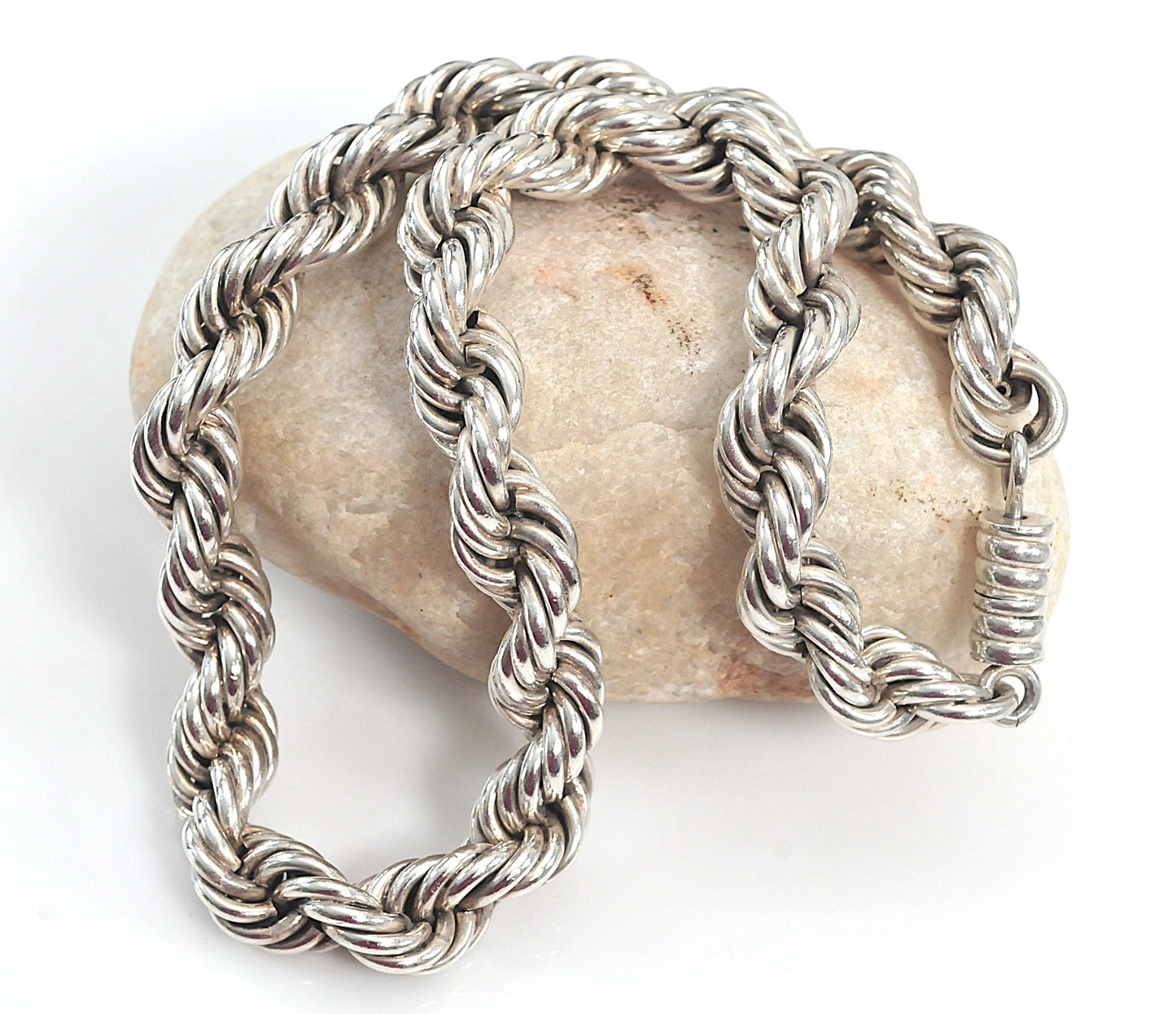 HEAVY Vintage Taxco Juan Sandoval Vázquez Rope Necklace, 130 Grams