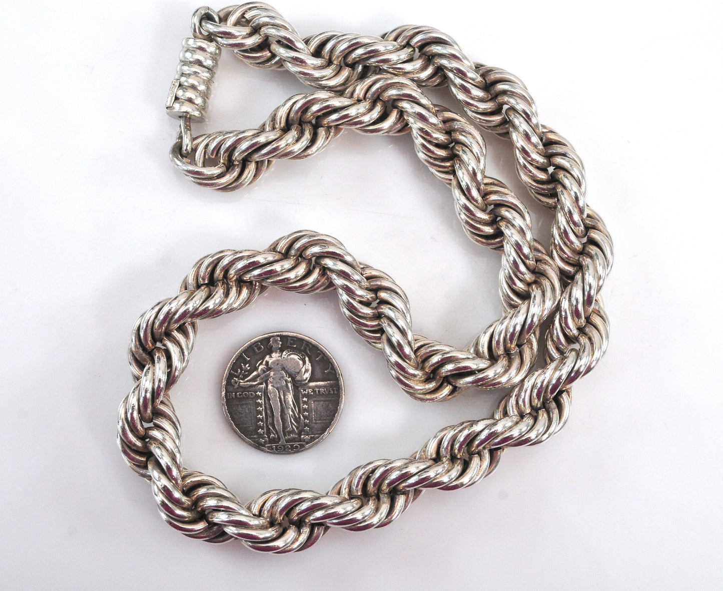 HEAVY Vintage Taxco Juan Sandoval Vázquez Rope Necklace, 130 Grams