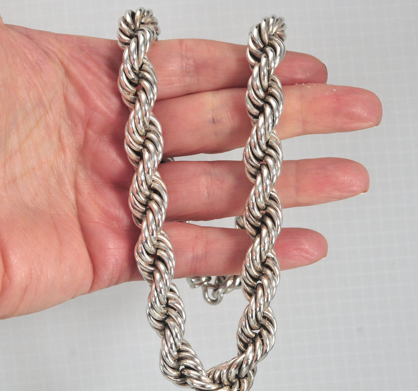 HEAVY Vintage Taxco Juan Sandoval Vázquez Rope Necklace, 130 Grams