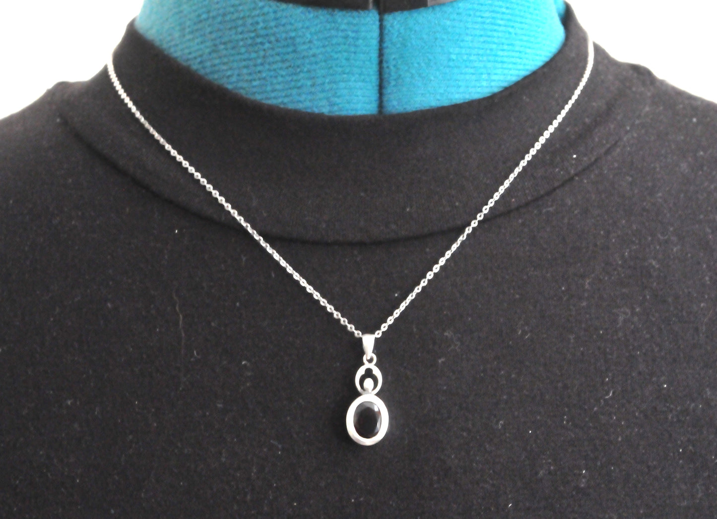 Designer Sterling Silver Garnet Necklace