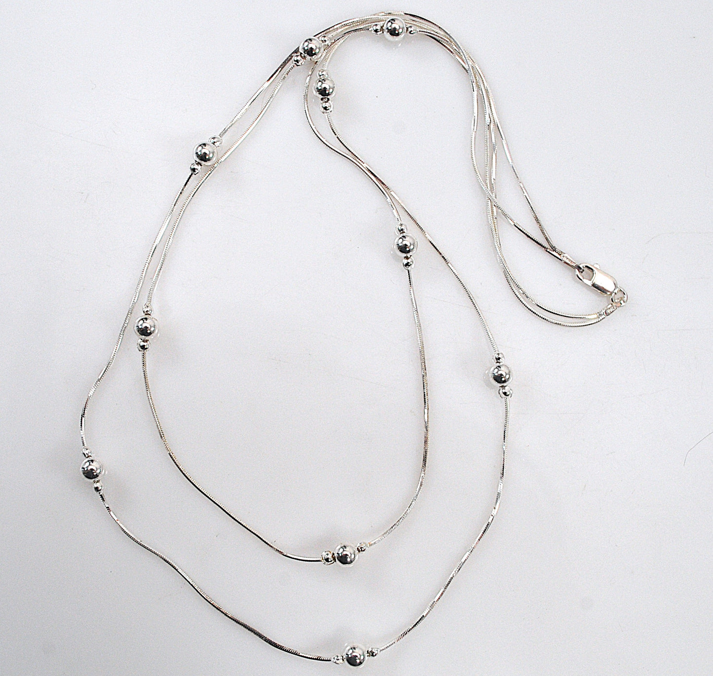 Danecraft Sterling Silver Ball Station Necklace
