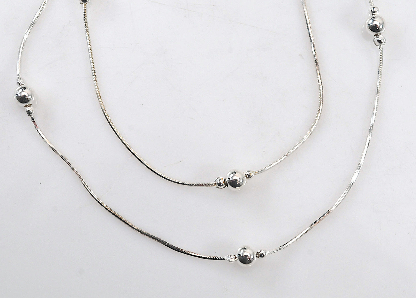 Danecraft Sterling Silver Ball Station Necklace