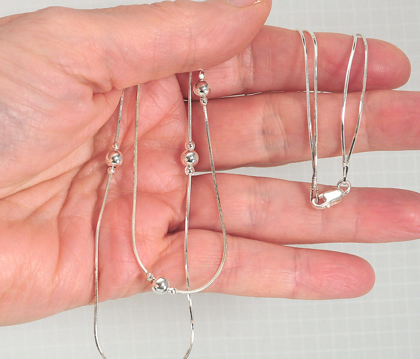 Danecraft Sterling Silver Ball Station Necklace