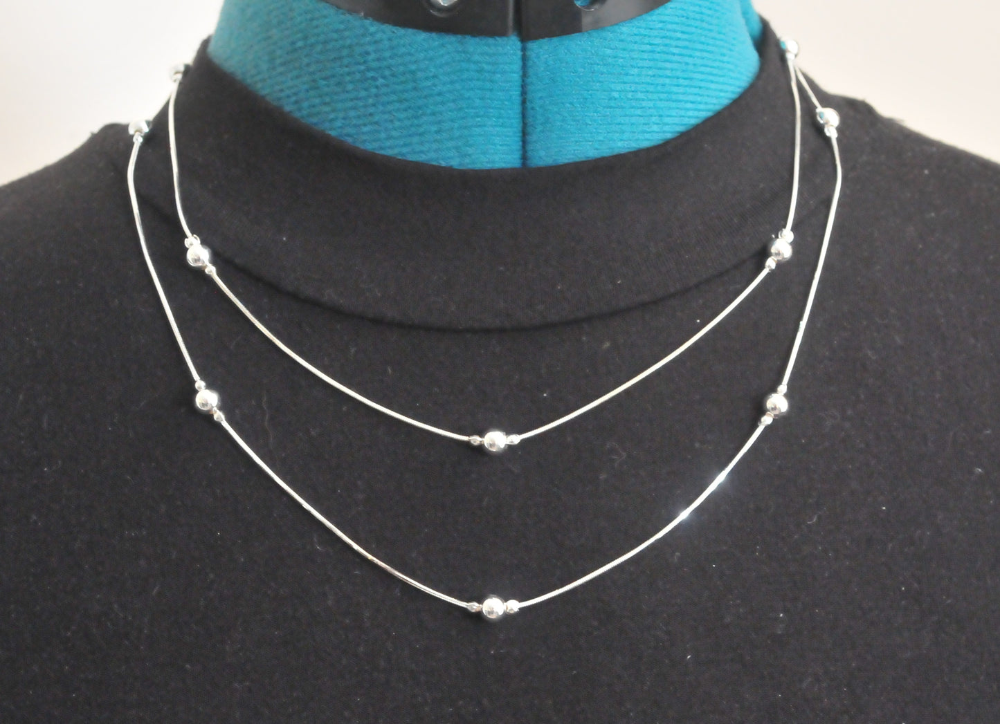 Danecraft Sterling Silver Ball Station Necklace