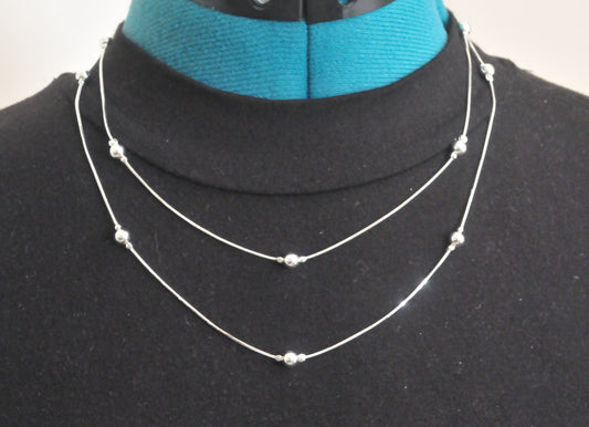 Danecraft Sterling Silver Ball Station Necklace