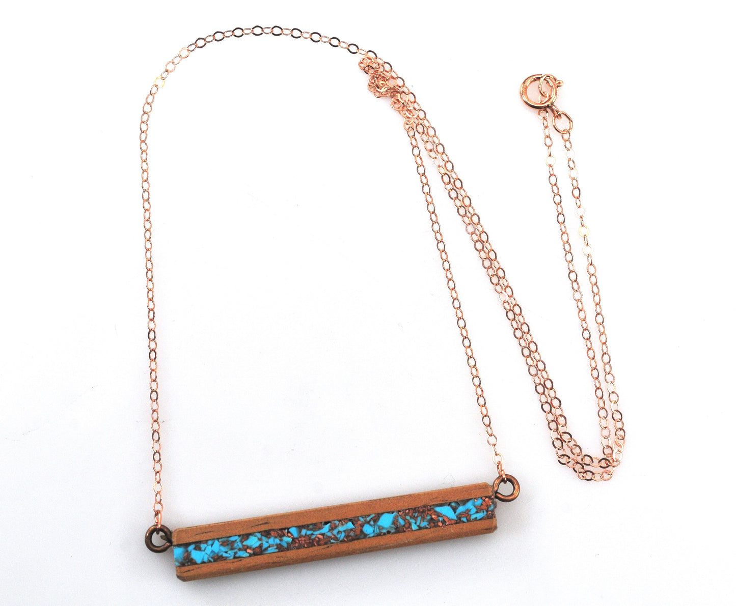 Gold Filled Wood Bar Necklace