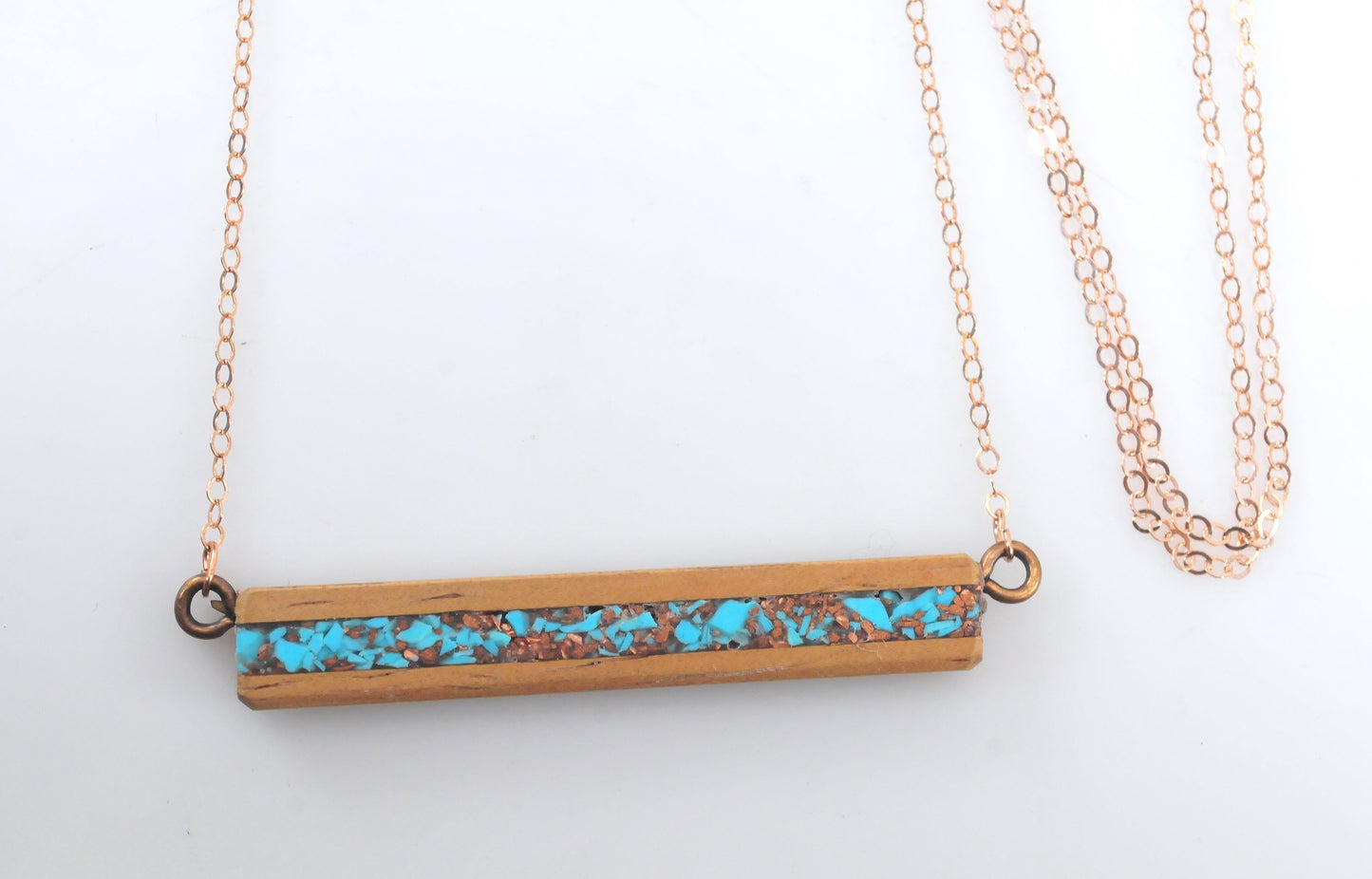 Gold Filled Wood Bar Necklace