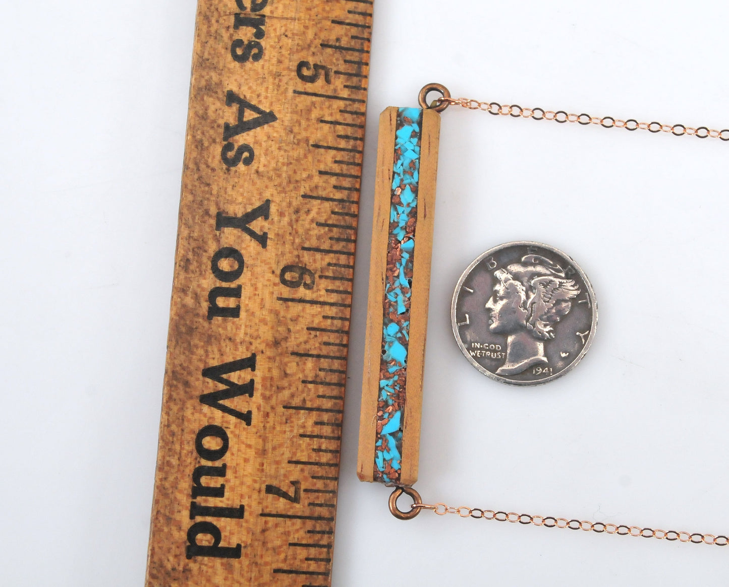 Gold Filled Wood Bar Necklace
