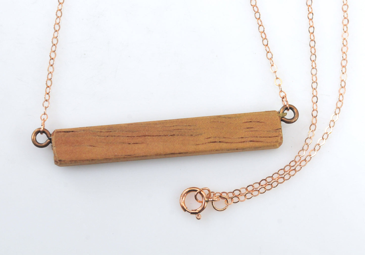 Gold Filled Wood Bar Necklace