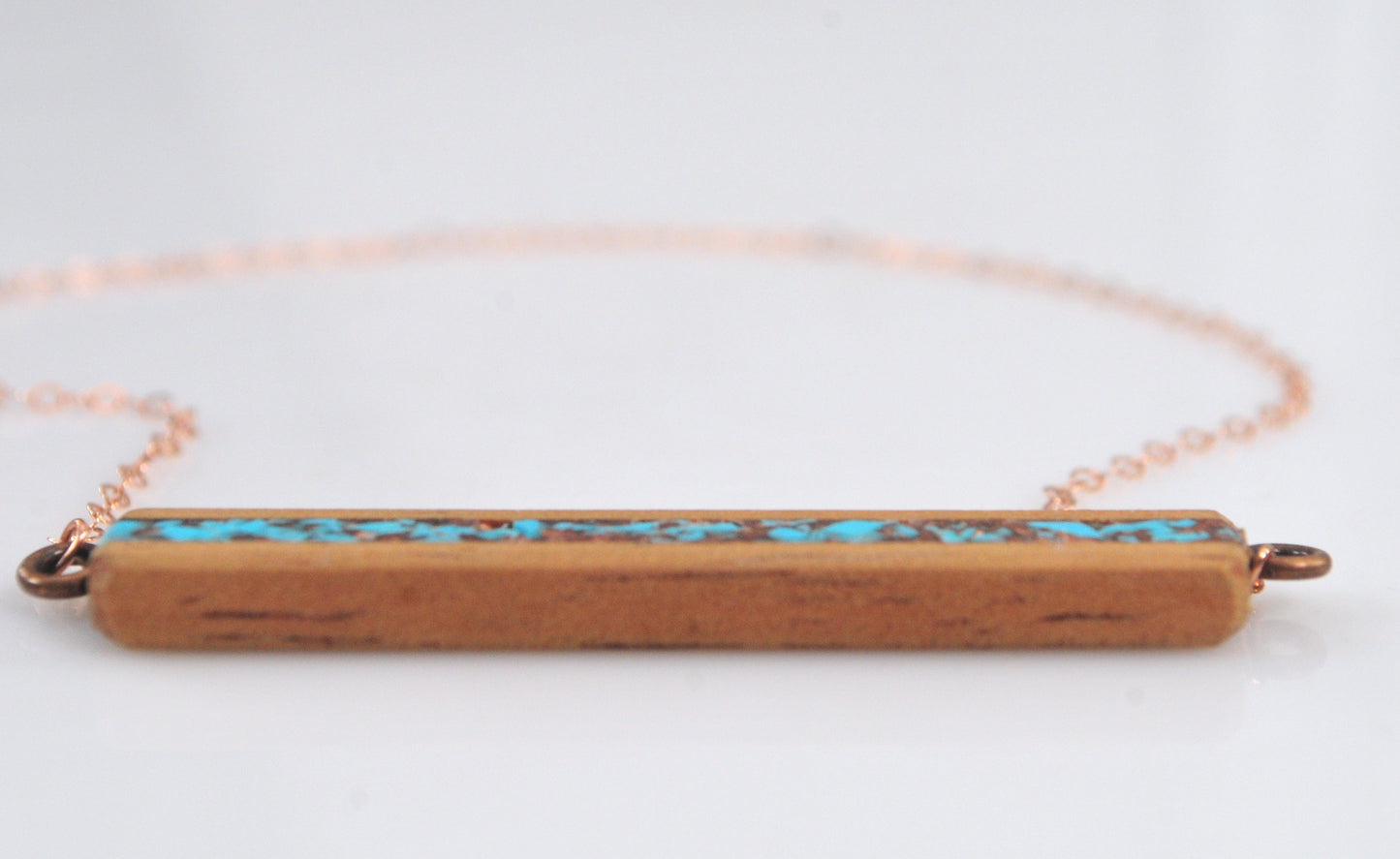 Gold Filled Wood Bar Necklace