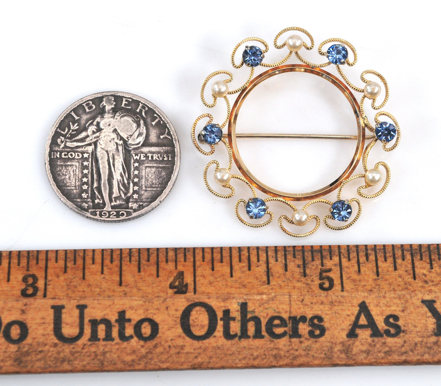 Vintage Krementz Gold Filled Circle Brooch