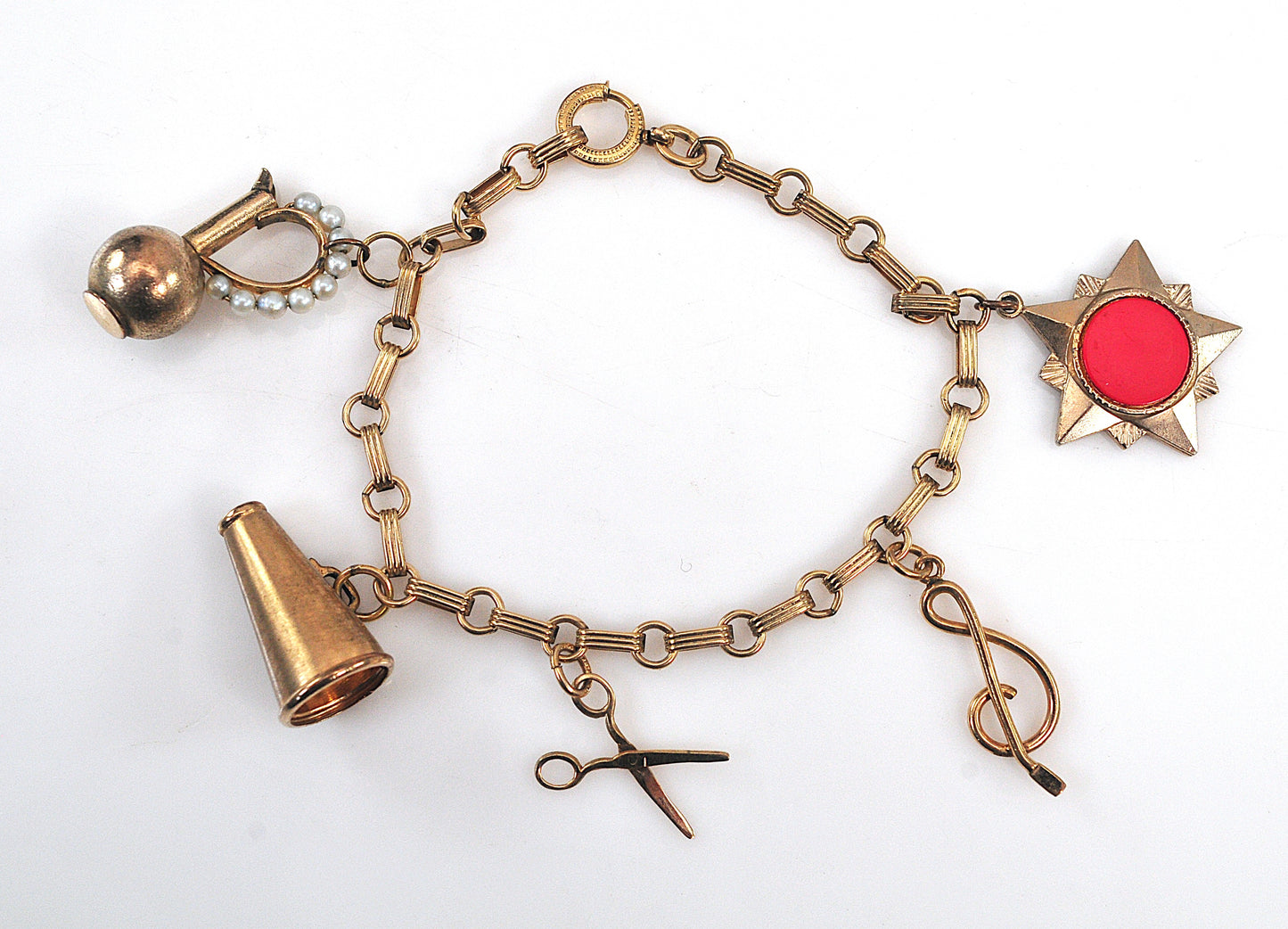 Vintage Gold Filled Double Charm Bracelet