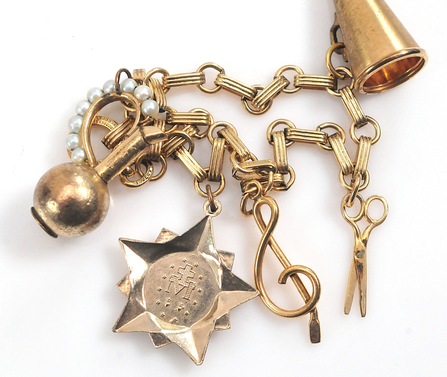Vintage Gold Filled Double Charm Bracelet