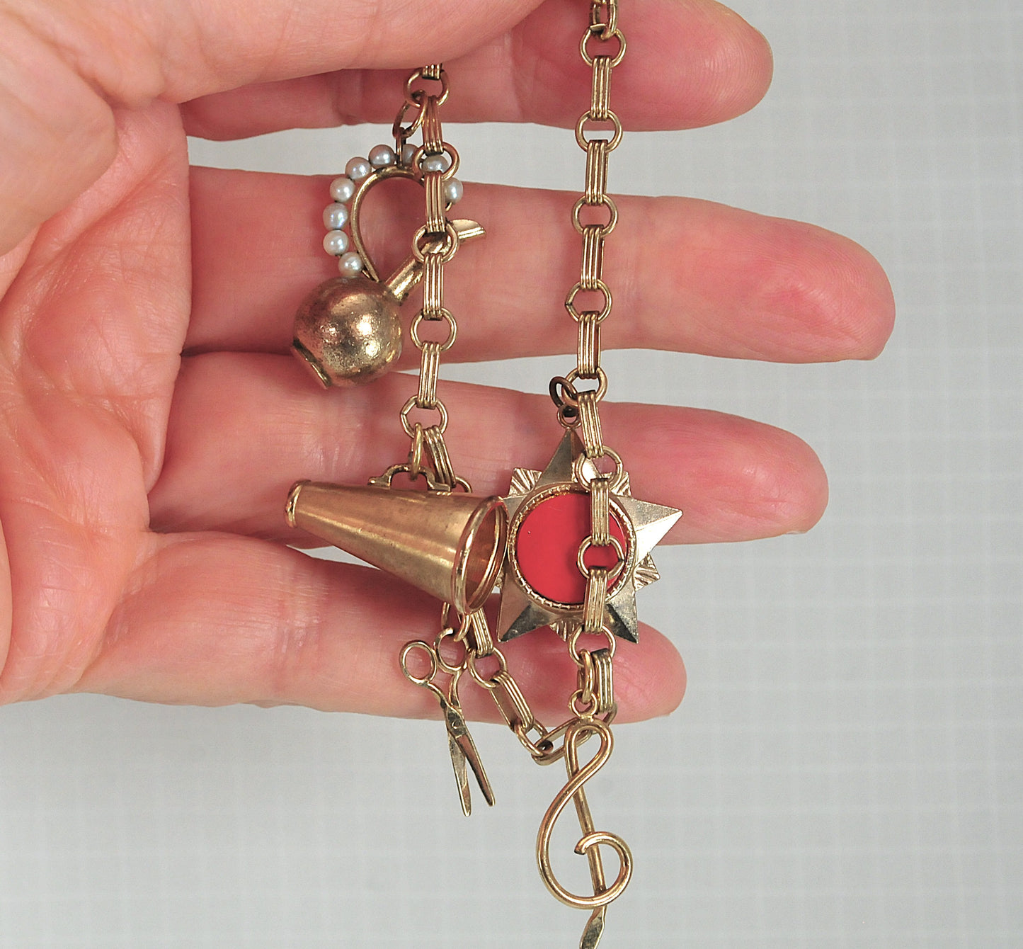 Vintage Gold Filled Double Charm Bracelet