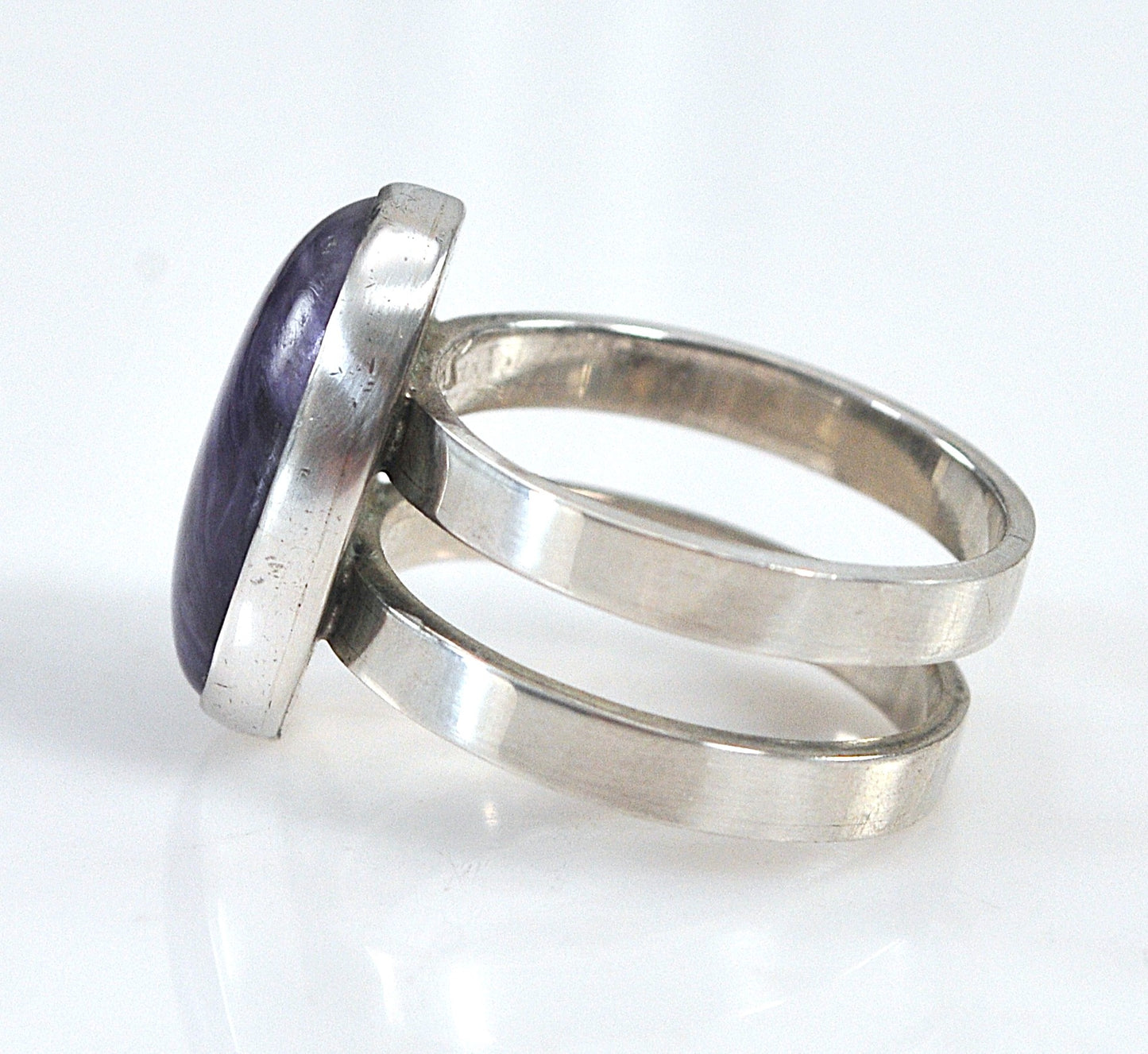 Handmade 950 Sterling Silver Charoite Ring