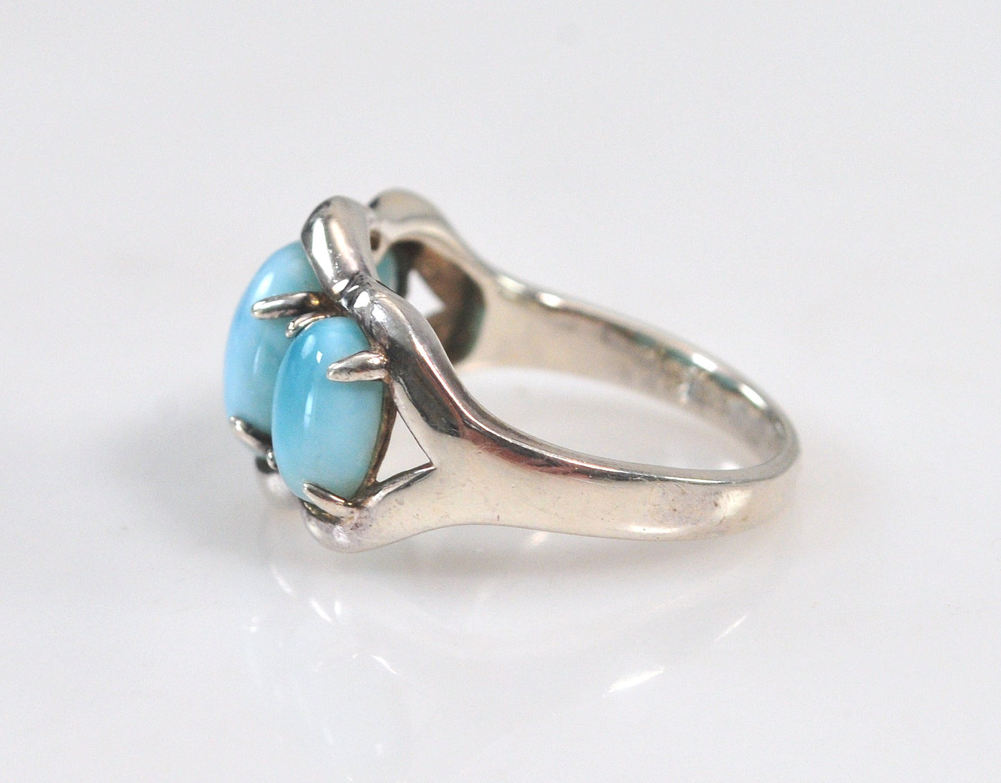 Signed Sterling Silver Larimar Ring