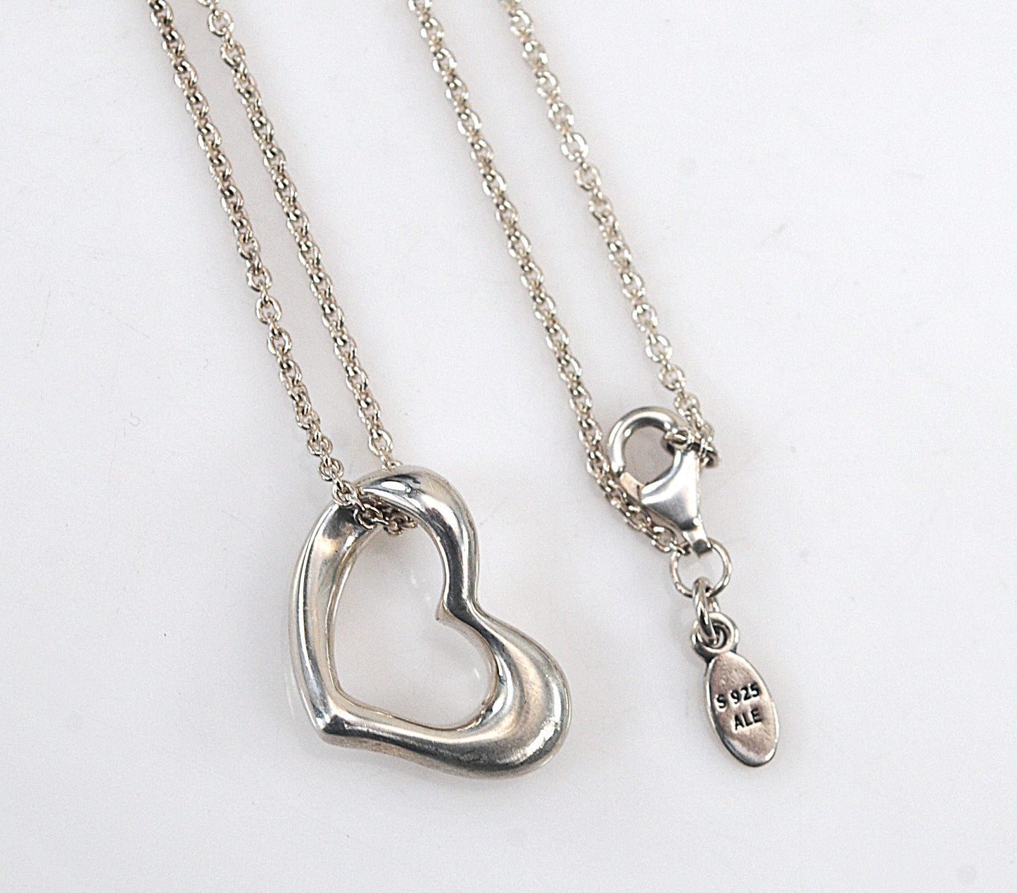 Sterling Silver Open Heart Pendant Necklace