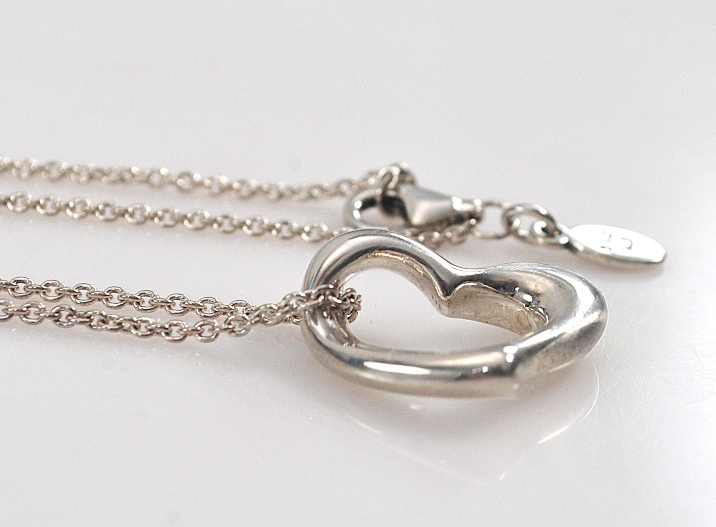 Sterling Silver Open Heart Pendant Necklace