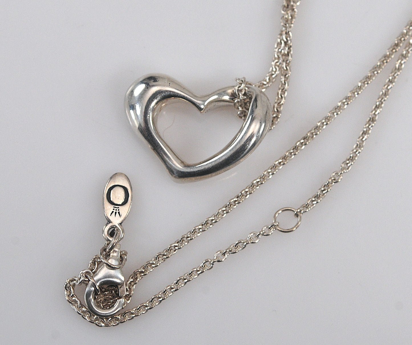 Sterling Silver Open Heart Pendant Necklace