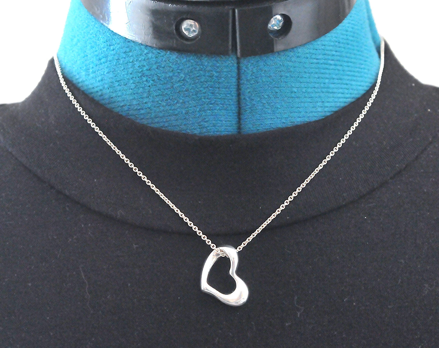 Sterling Silver Open Heart Pendant Necklace