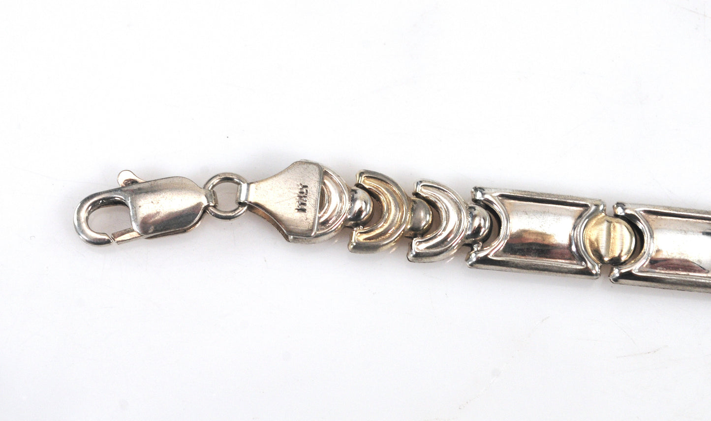 925 Italy Geometric Hollow Link Bracelet