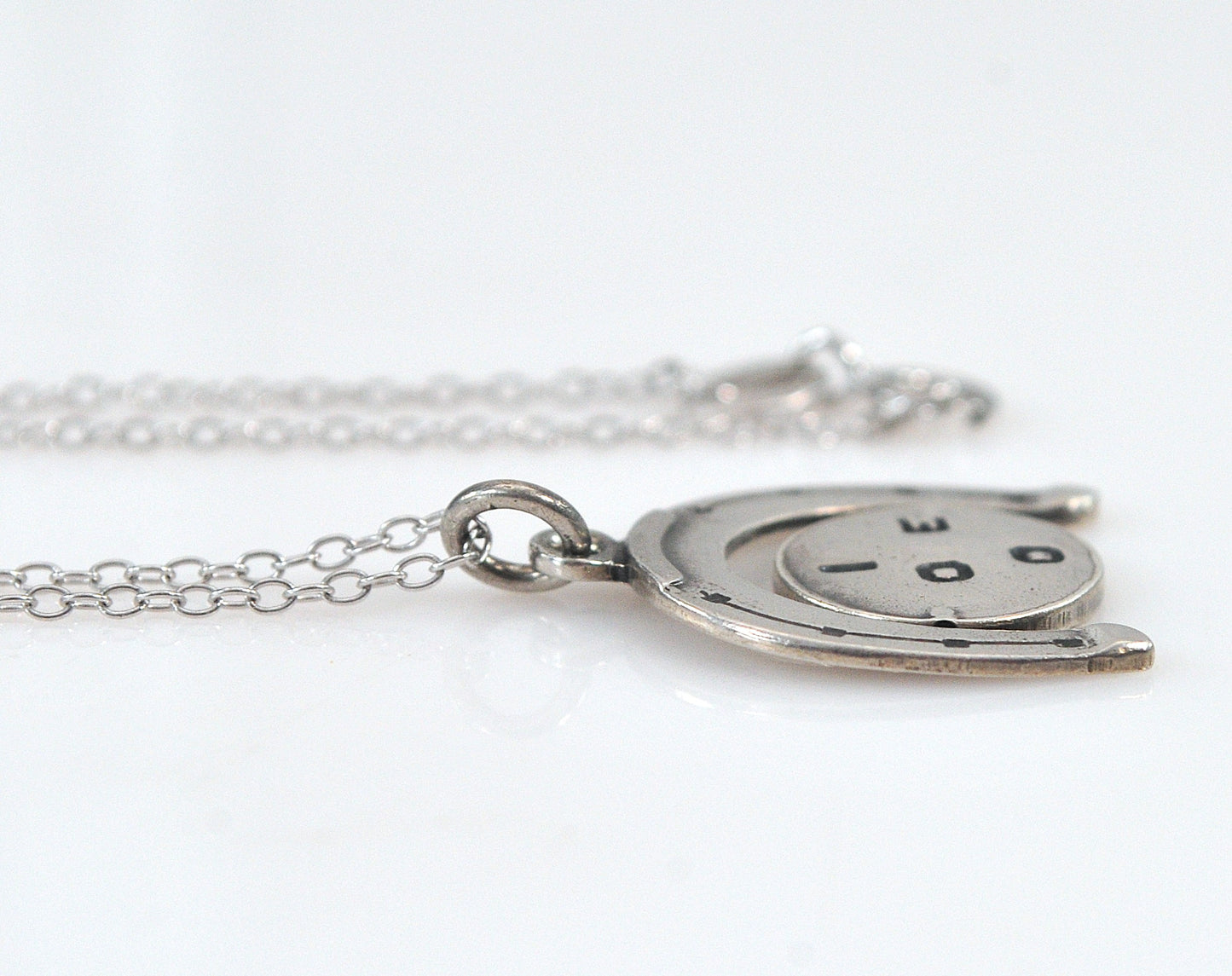 Old Mexico Sterling Silver Horseshoe I Love You Spinner Pendant Necklace
