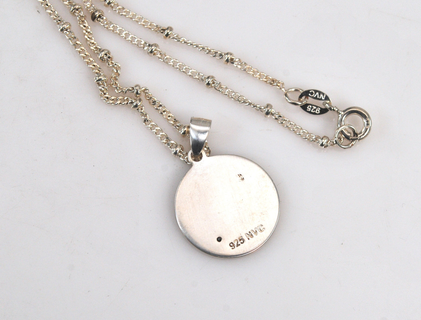 Sterling Silver "J" Initial Diamond Pendant Necklace