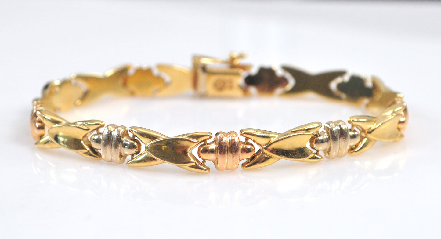 Designer 14K Gold Puffed Link Bracelet